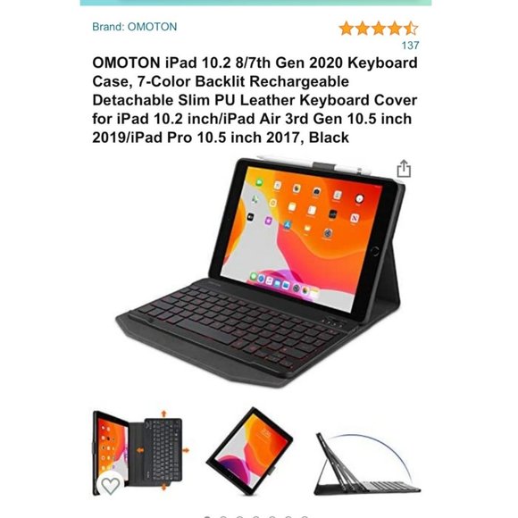 💰 5 FOR $40 / OMOTION IPAD KEYBOARD CASE MODEL KC002 (NEW) - Picture 3 of 15